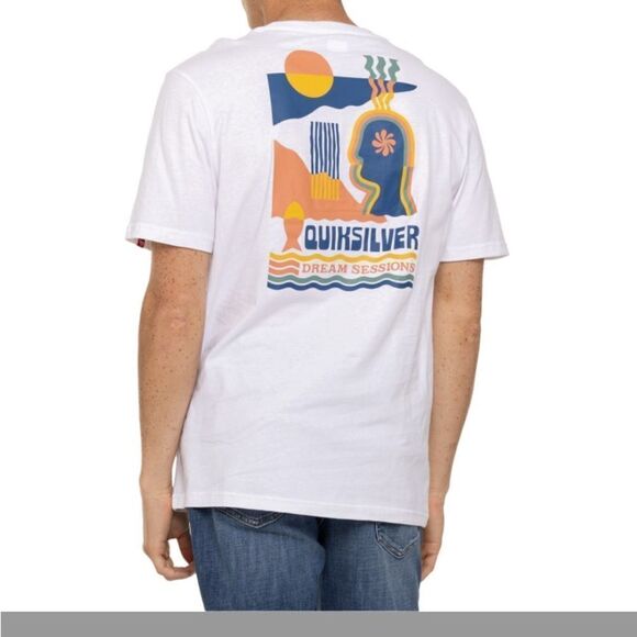 Quiksilver Mens Earth Runnings LG Short Sleeve T-Shirt Top Crew Neck Tee Graphic - Picture 1 of 8